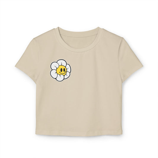 Happy Floral Design Womens Baby T-Shirt